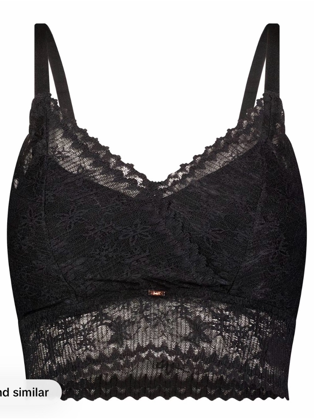 JadyK Skye Lace-Trim Stretch Bralette S/M in Black